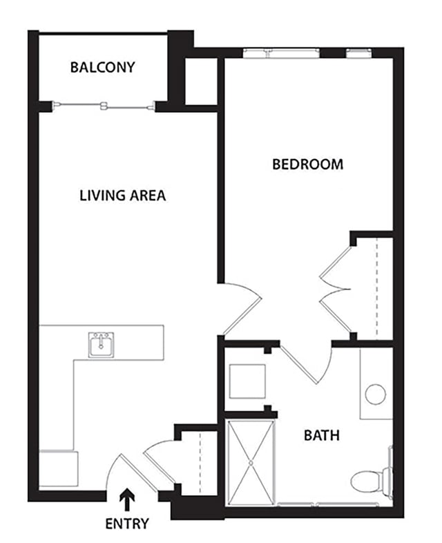 IL_The Poudre One Bedroom - One Bathroom 507 - 545 sq. ft.