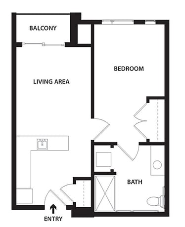 IL_The Poudre One Bedroom - One Bathroom 507 - 545 sq. ft.